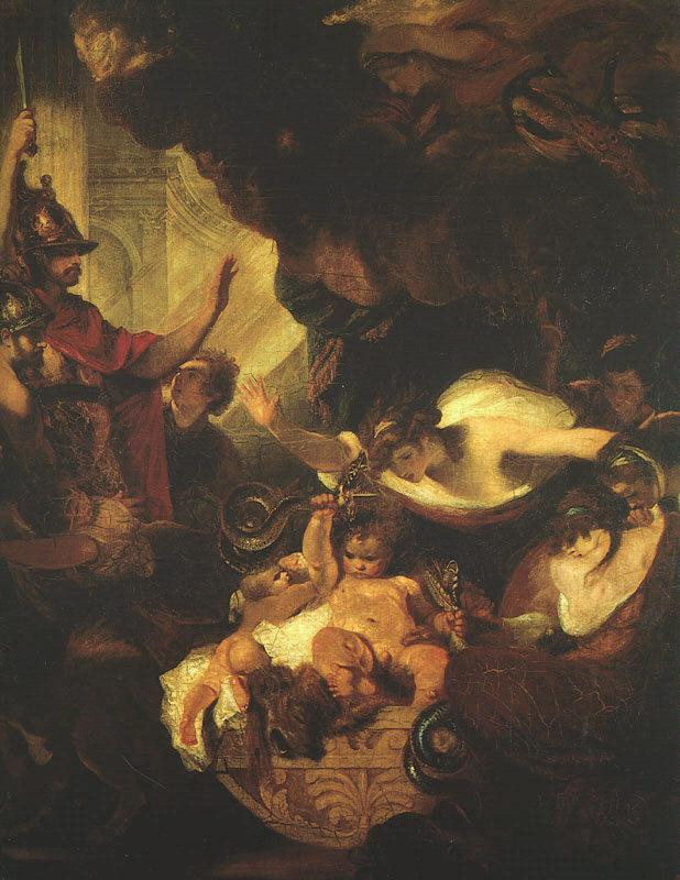 Sir Joshua Reynolds The Infant Hercules Strangling the Serpents Sent by Hera Germany oil painting art